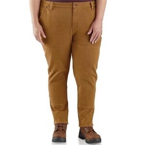 CARHARTT Rugged Flex Twill Double Front Straight Leg Pants Brown Women’s 16 NWOT